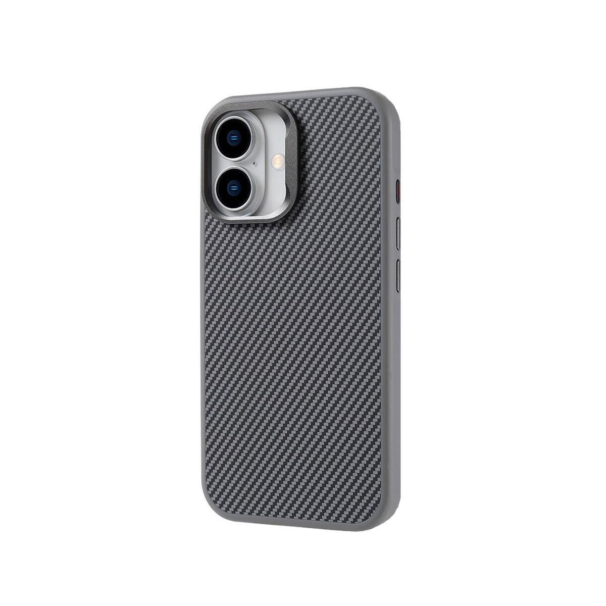 iPhone 16 Carbon Telefon Kılıfı - Heavy Carbon Gümüş | bastcase - Ön Yüzey Görünümü
