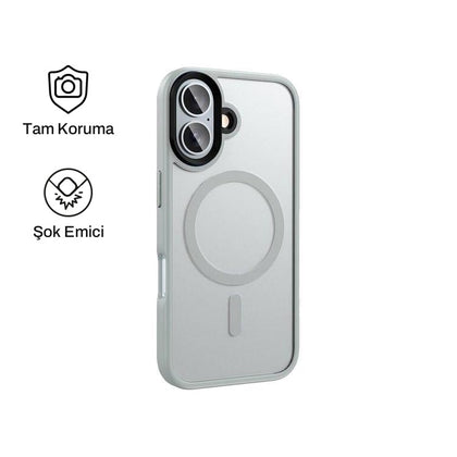 iPhone 16 ile Uyumlu Mat Bold Telefon Kılıfı