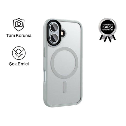 iPhone 16 ile Uyumlu Mat Bold Telefon Kılıfı