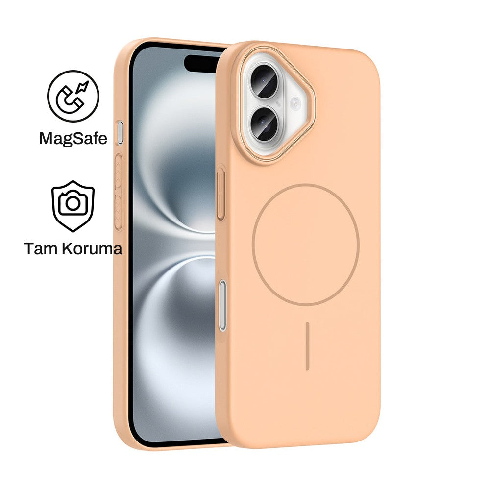 iPhone 16 Plus Raye Sert Telefon Kılıfı - Desert Titanyum | bastcase - Ön ve Arka Görünüm