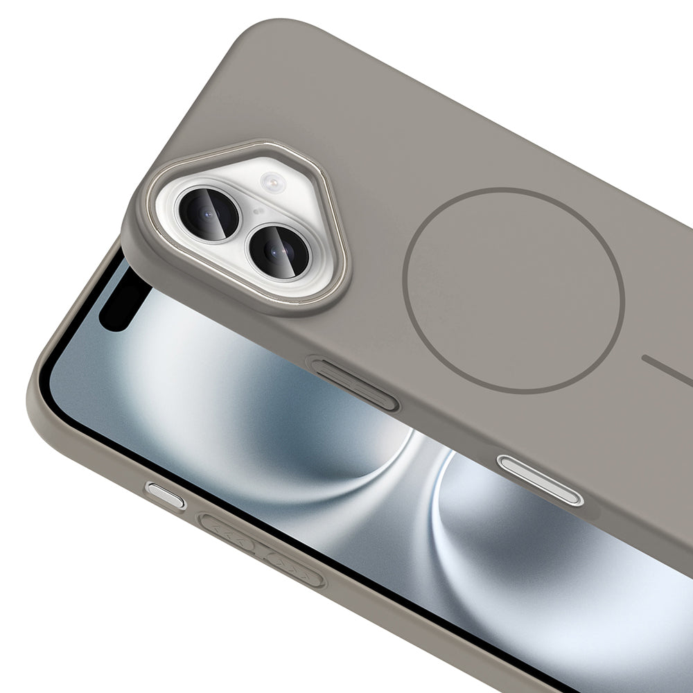 iPhone 16 Plus Raye Sert Telefon Kılıfı - Gri | bastcase - Açılı Görünüm