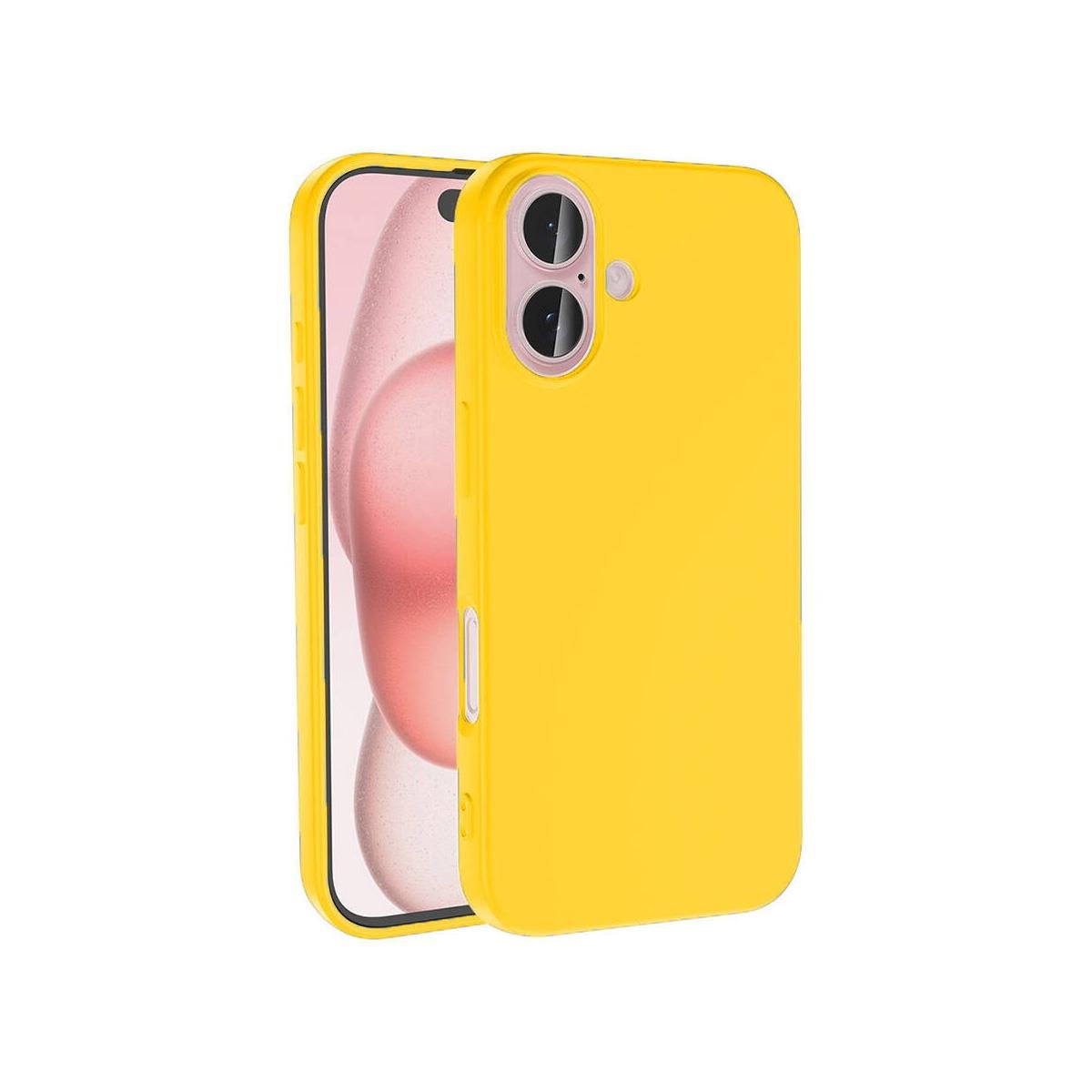 iPhone 16 Plus Silikon Lansman Telefon Kılıfı - Sarı | bastcase - Ön Yüzey Görünümü