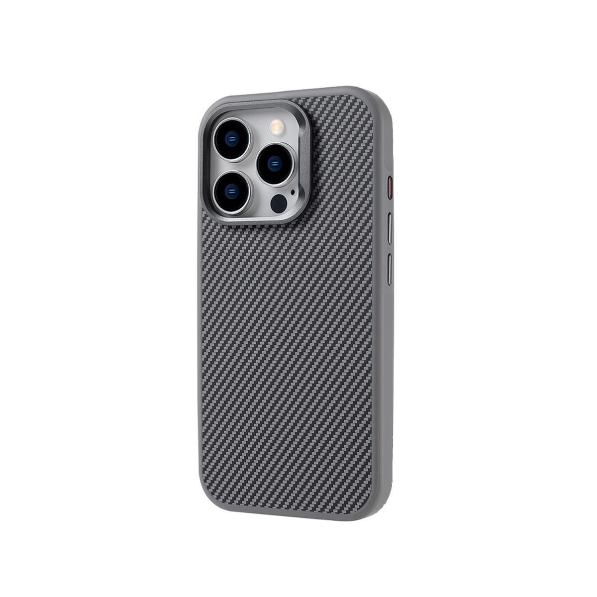 iPhone 16 Pro Max Carbon Telefon Kılıfı - Heavy Carbon Gümüş | bastcase - Ön Yüzey Görünümü