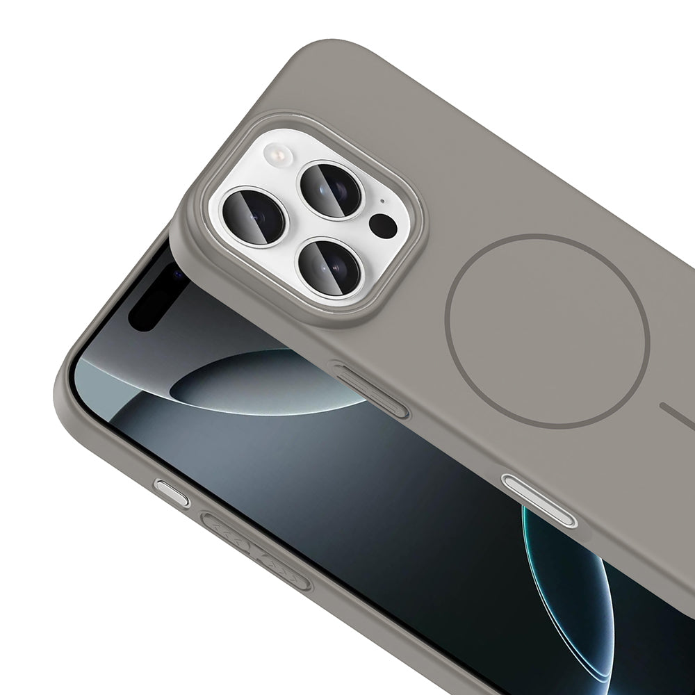 iPhone 16 Pro Max Raye Sert Telefon Kılıfı - Gri | bastcase - Açılı Görünüm