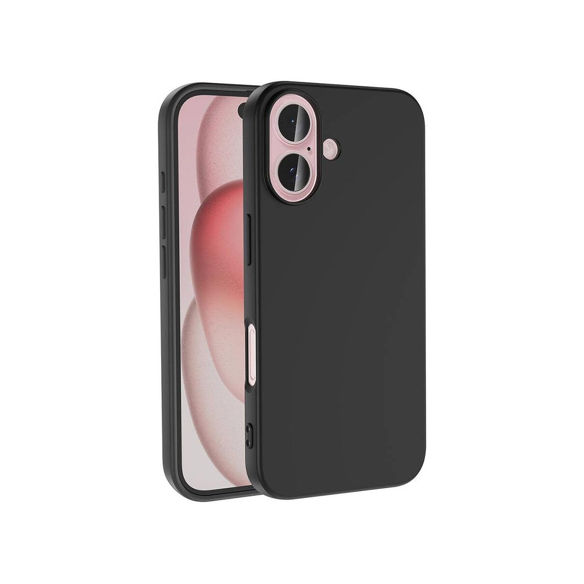 iPhone 16 Silikon Lansman Telefon Kılıfı - Siyah | bastcase - Arka Yüzey Detayı