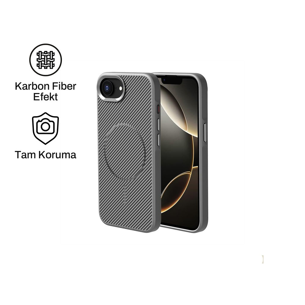 iPhone 16e ile Uyumlu Carbon Telefon Kılıfı | bastcase