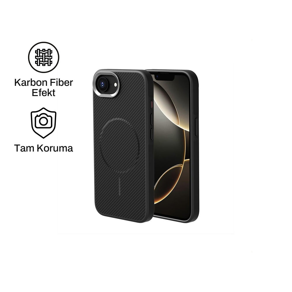 iPhone 16e ile Uyumlu Carbon Telefon Kılıfı | bastcase