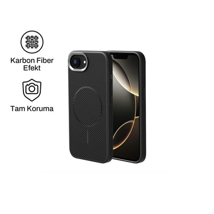 iPhone 16e ile Uyumlu Carbon Telefon Kılıfı