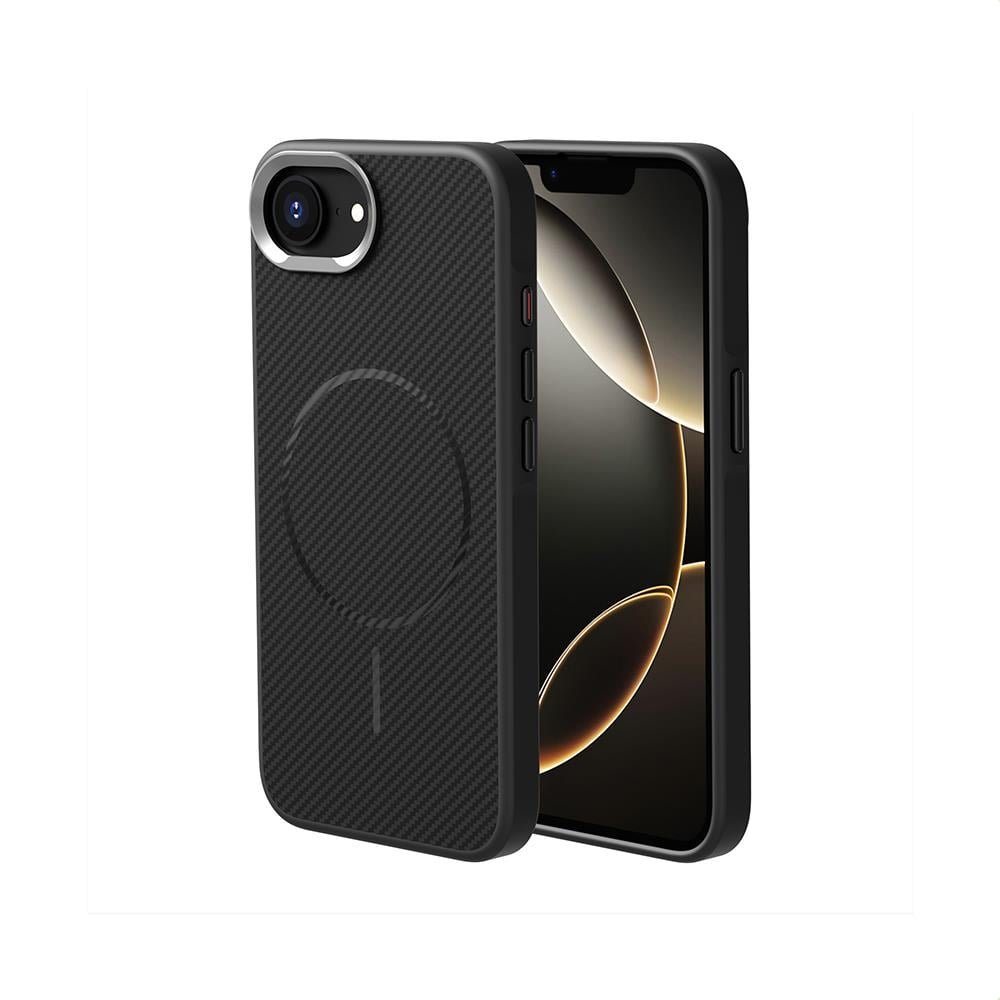 iPhone 16e Carbon Telefon Kılıfı - Heavy Carbon Siyah | bastcase - Ön Yüzey Görünümü