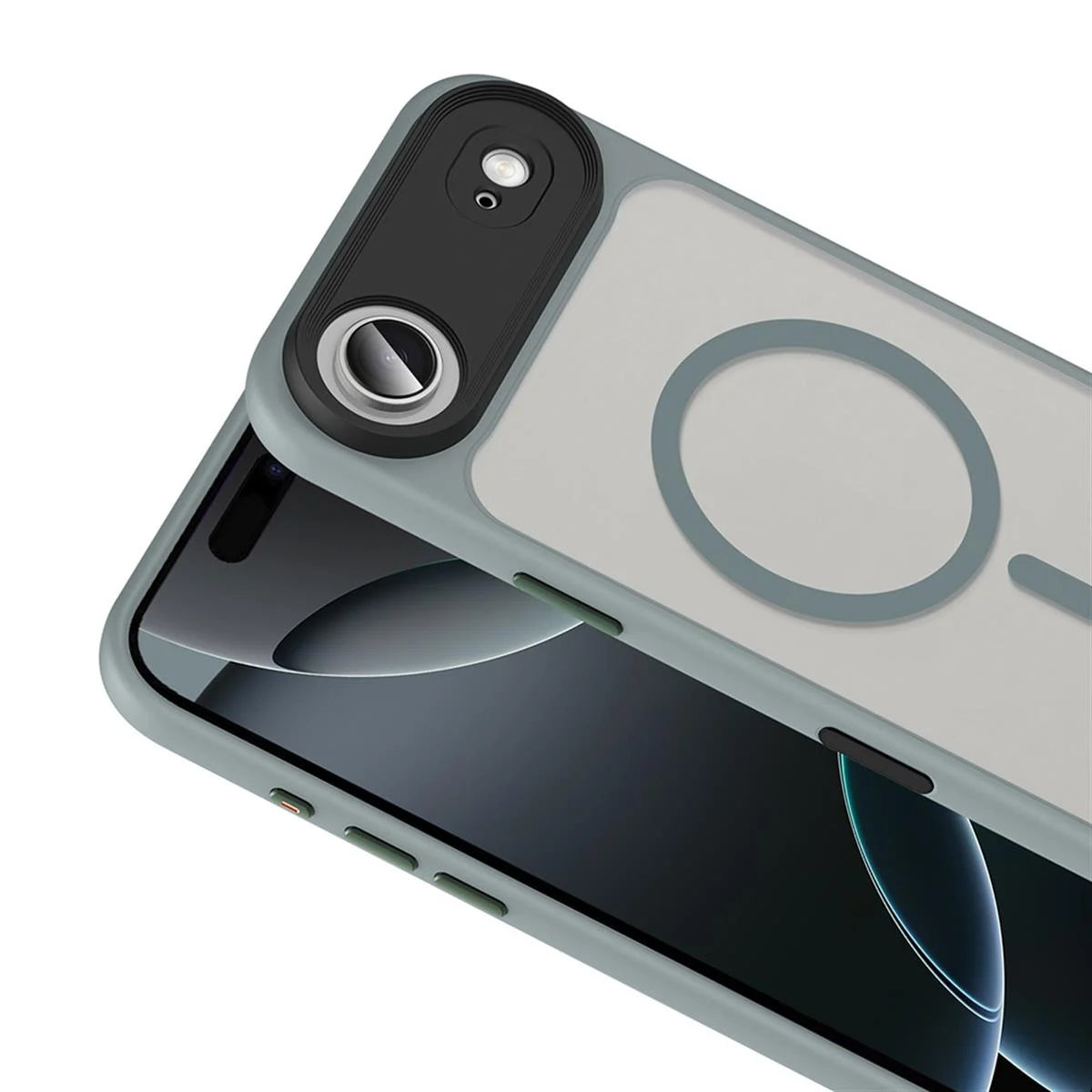 iPhone 17 Air Mat Bold Telefon Kılıfı - Buz Yeşil | bastcase - Arka Yüzey Detayı