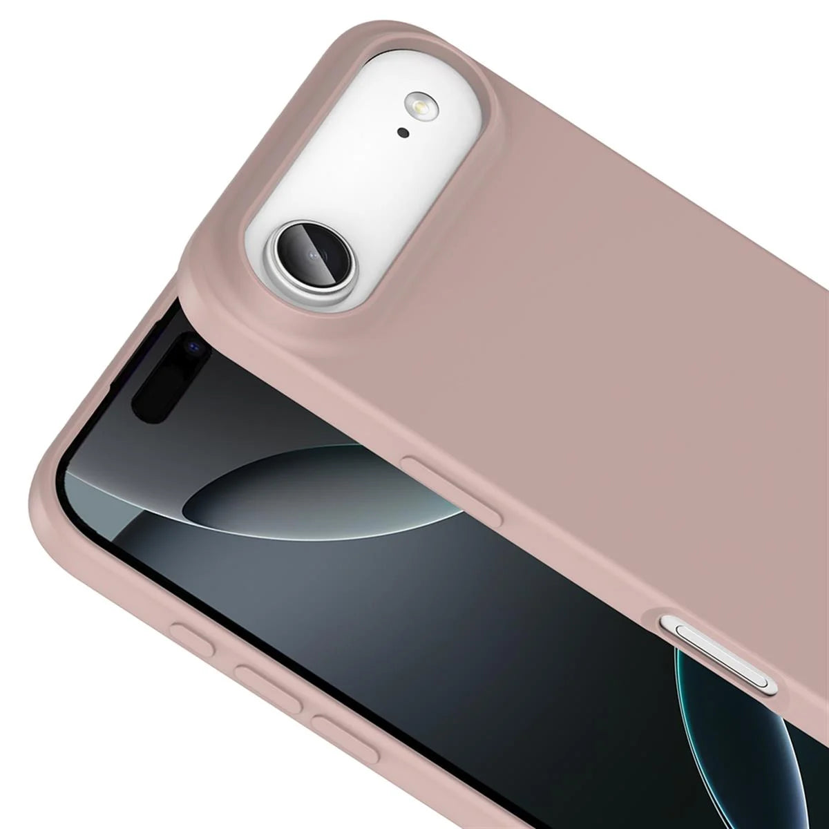 iPhone 17 Air Silikon Lansman Telefon Kılıfı - Pembe | bastcase - Arka Yüzey Detayı