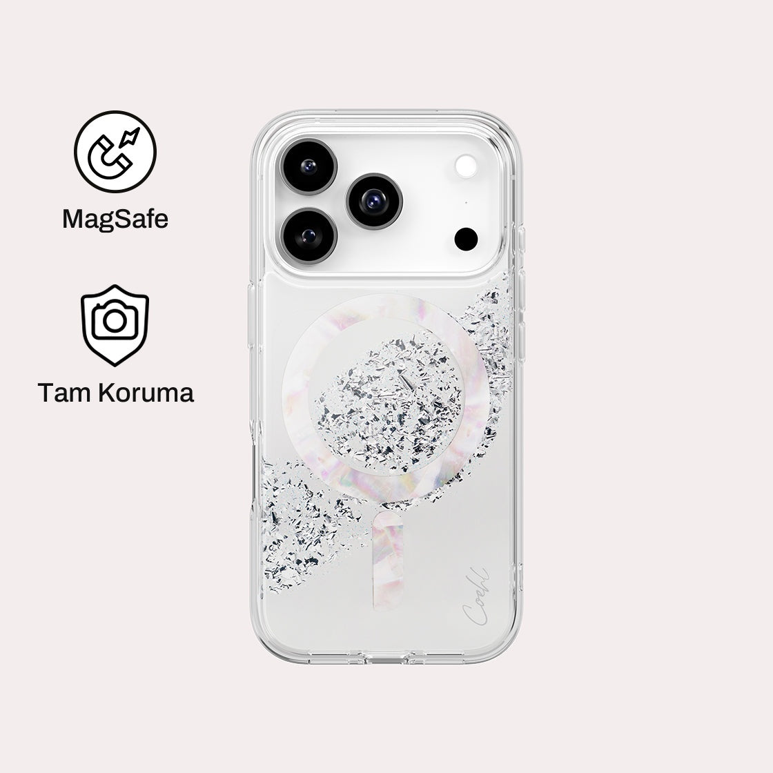 iPhone 17 Pro ile Uyumlu Coehl MagSafe Destekli Crystelle Telefon Kılıfı | bastcase
