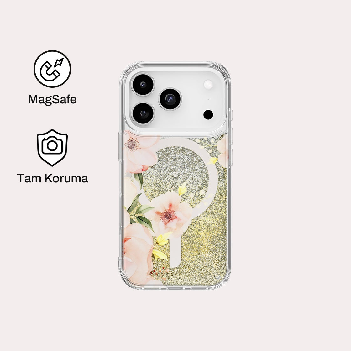 iPhone 17 Pro ile Uyumlu Coehl MagSafe Destekli Fleurette Telefon Kılıfı | bastcase