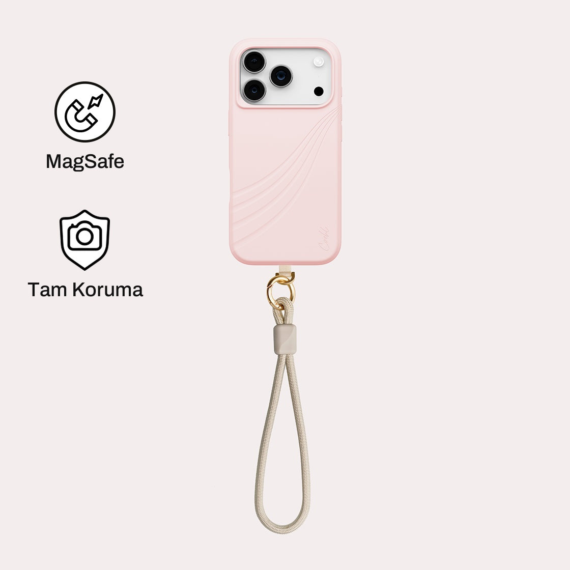 iPhone 17 Pro ile Uyumlu Coehl MagSafe Destekli Serina Telefon Kılıfı - Pembe | bastcase