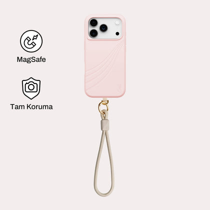 iPhone 17 Pro ile Uyumlu Coehl MagSafe Destekli Serina Telefon Kılıfı - Pembe