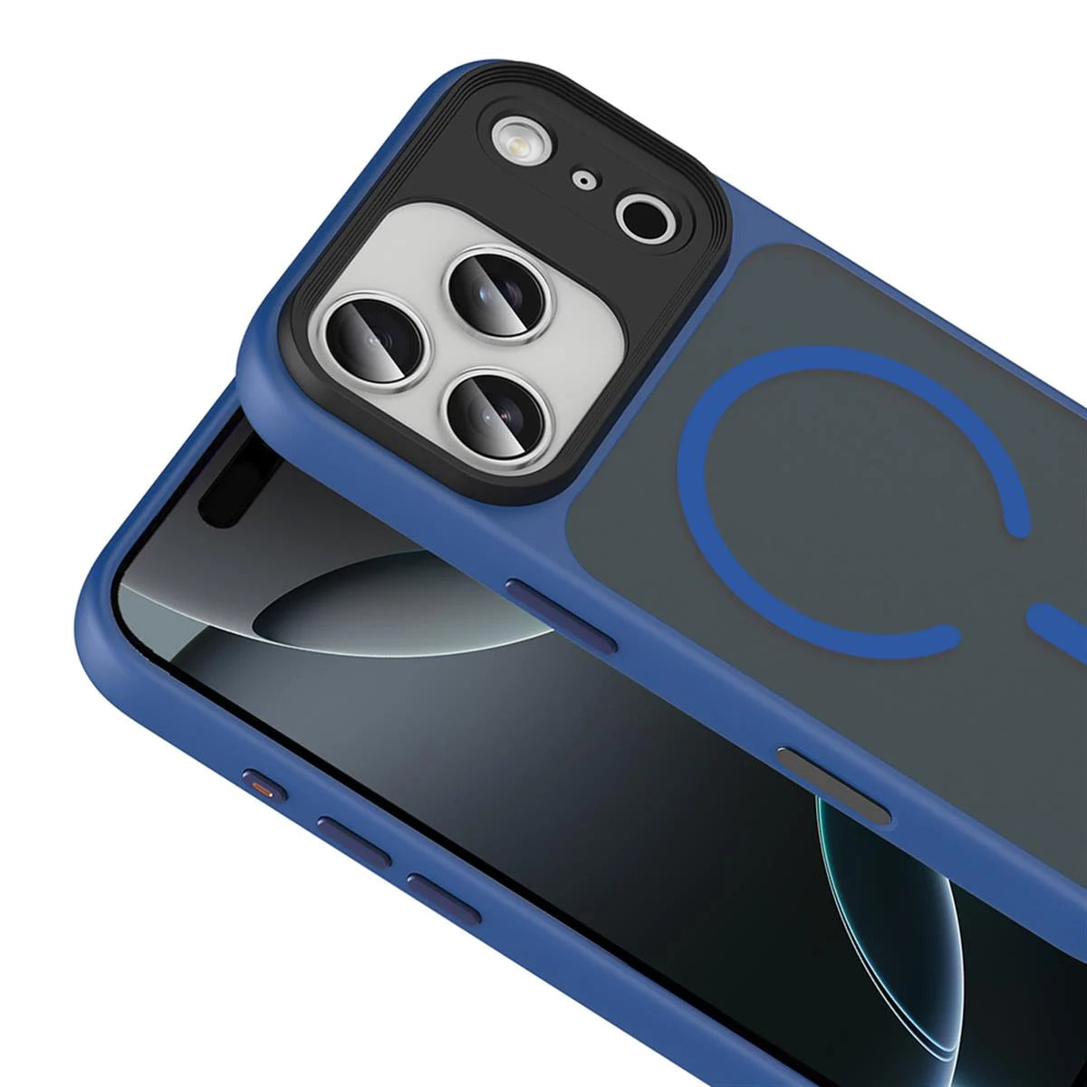 iPhone 17 Pro Mat Bold Telefon Kılıfı - Mavi | bastcase - Arka Yüzey Detayı