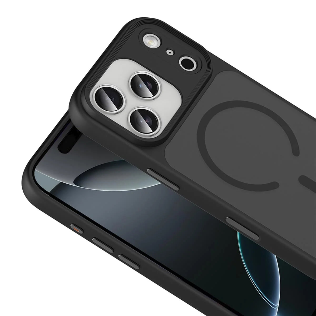 iPhone 17 Pro Mat Bold Telefon Kılıfı - Siyah | bastcase - Arka Yüzey Detayı