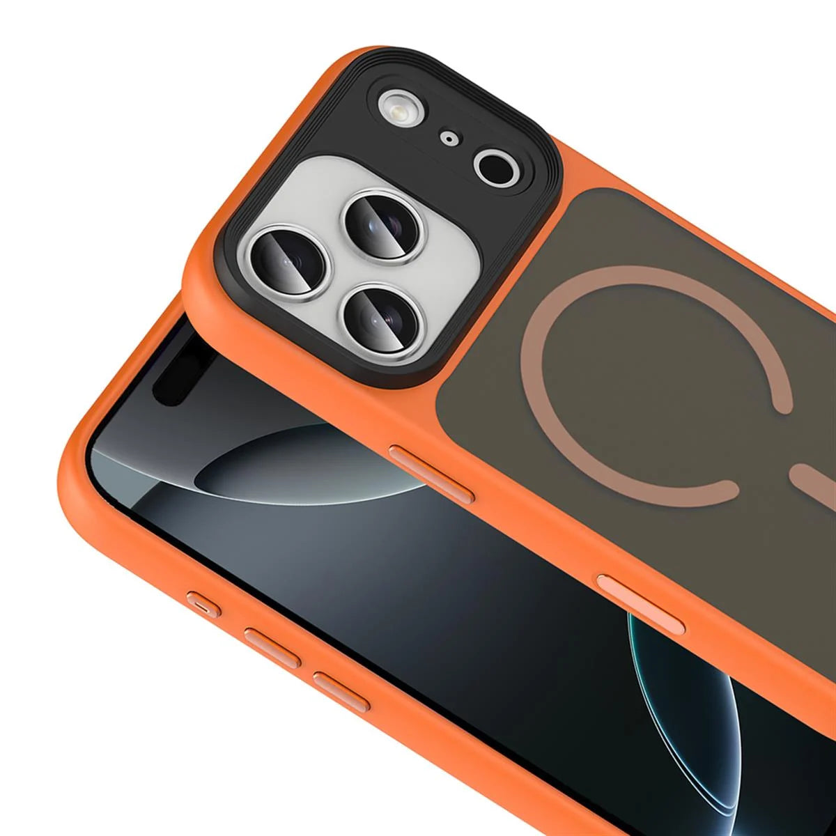 iPhone 17 Pro Mat Bold Telefon Kılıfı - Turuncu | bastcase - Arka Yüzey Detayı