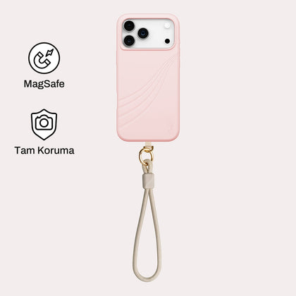 iPhone 17 Pro Max ile Uyumlu Coehl MagSafe Destekli Serina Telefon Kılıfı - Pembe