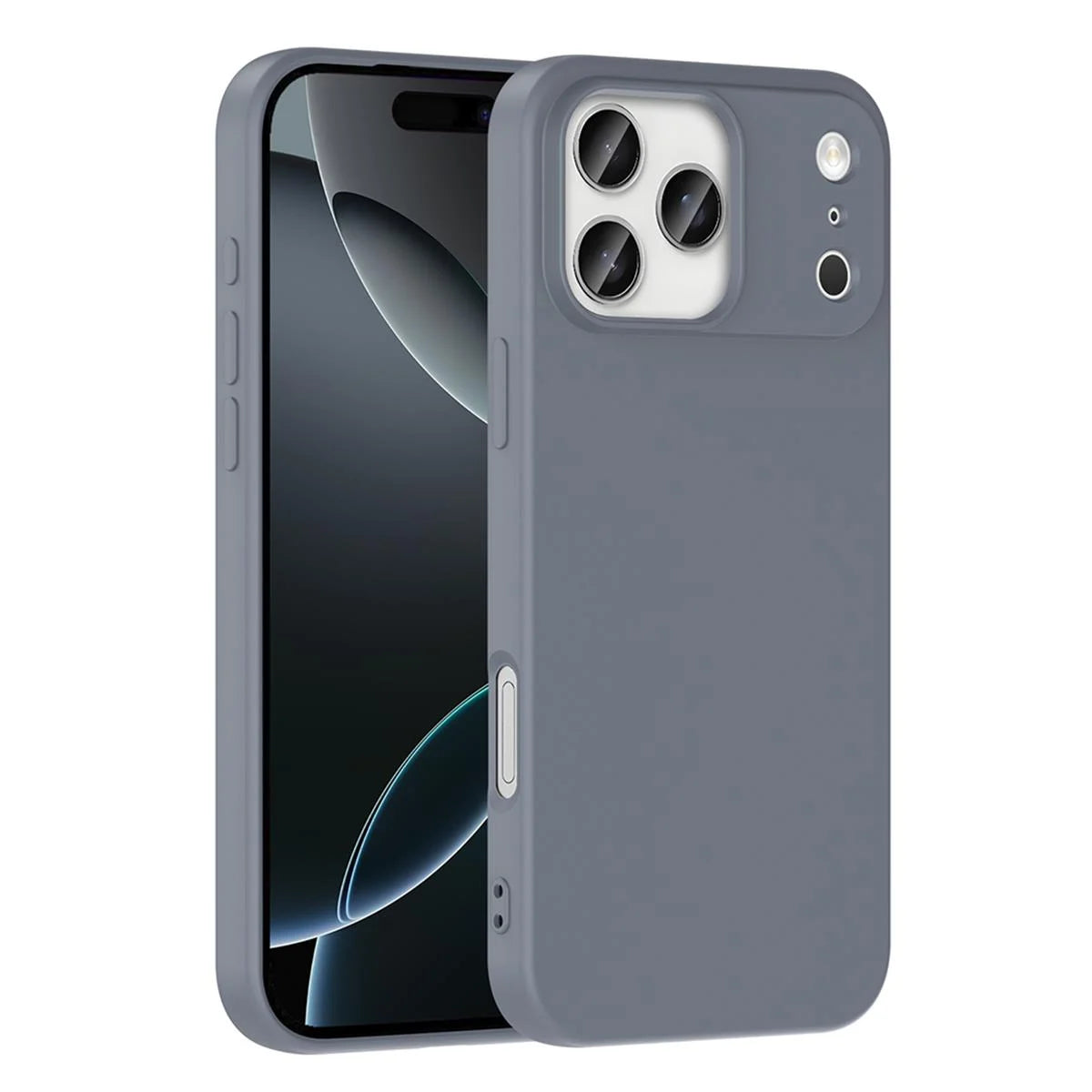 iPhone 17 Pro Silikon Lansman Telefon Kılıfı - Gri | bastcase - Ön Yüzey Görünümü