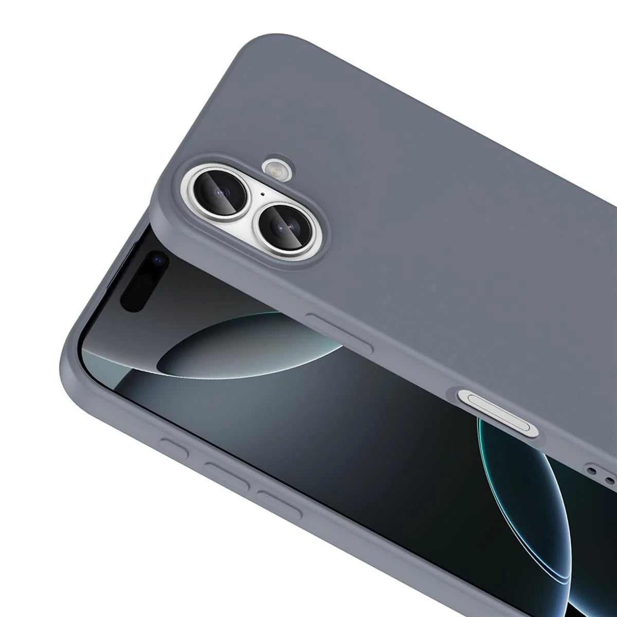 iPhone 17 Silikon Lansman Telefon Kılıfı - Pudra | bastcase - Arka Yüzey Detayı