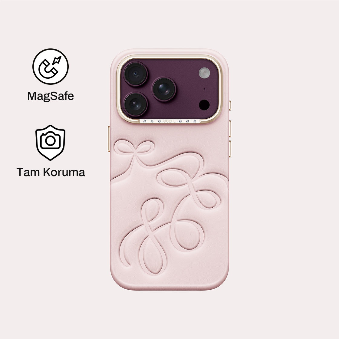 iPhone 18 Pro ile Uyumlu Coehl MagSafe Destekli Cloude Telefon Kılıfı - Açık Pembe | bastcase