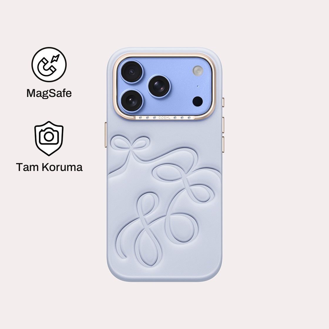 iPhone 18 Pro ile Uyumlu Coehl MagSafe Destekli Cloude Telefon Kılıfı - Mavi | bastcase