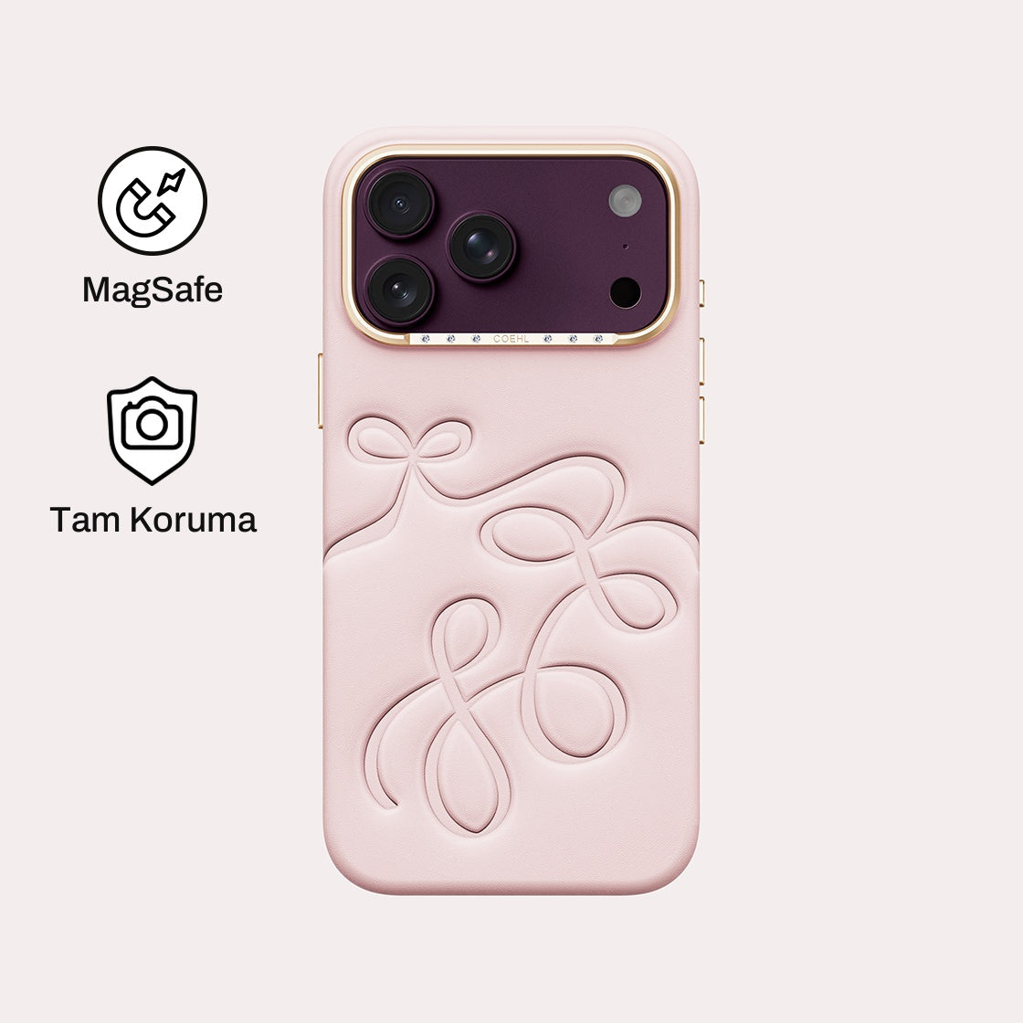 iPhone 18 Pro Max ile Uyumlu Coehl MagSafe Destekli Cloude Telefon Kılıfı - Açık Pembe | bastcase