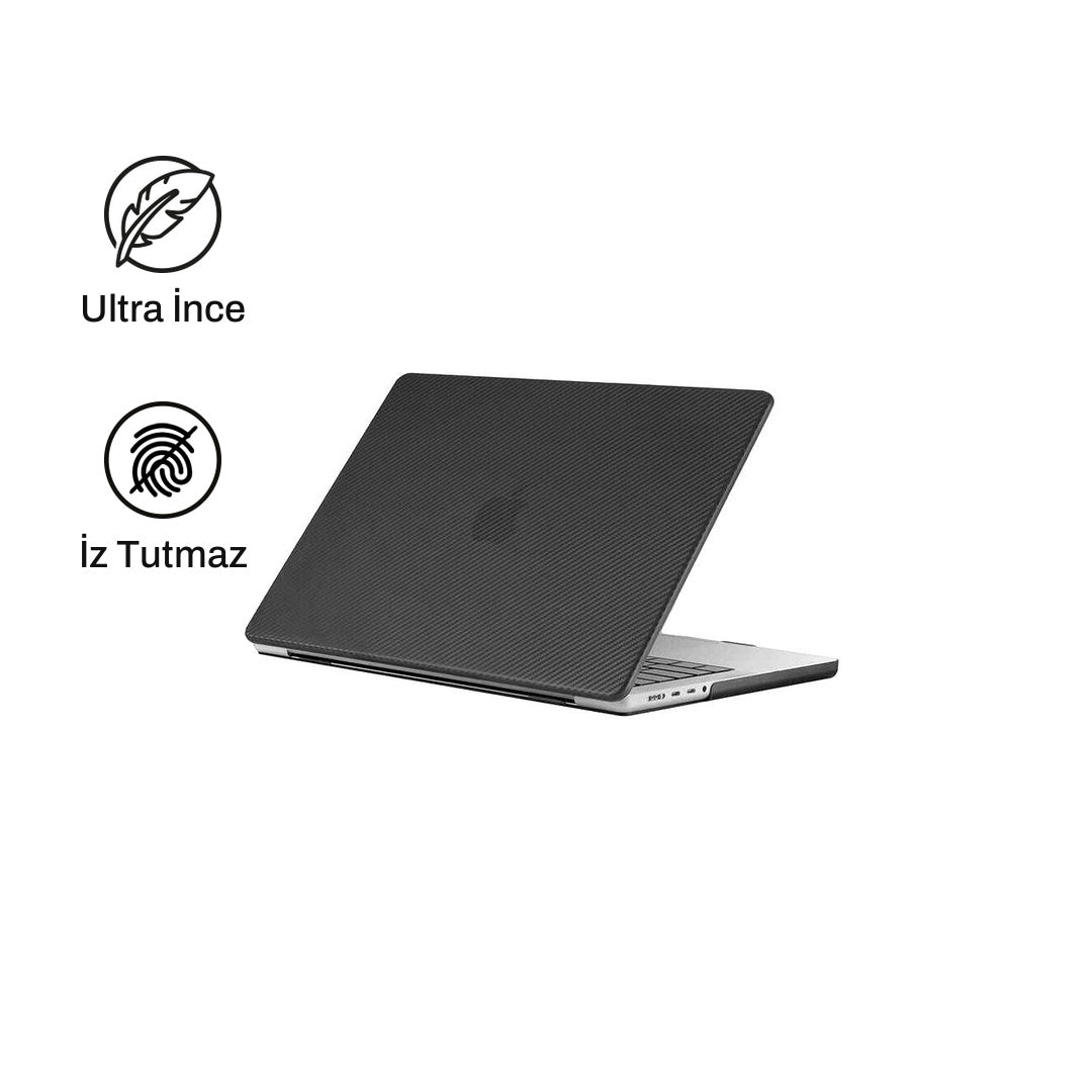 MacBook Pro 13.3" 2016-2019 ile Uyumlu Carbon Siyah Kılıf | bastcase