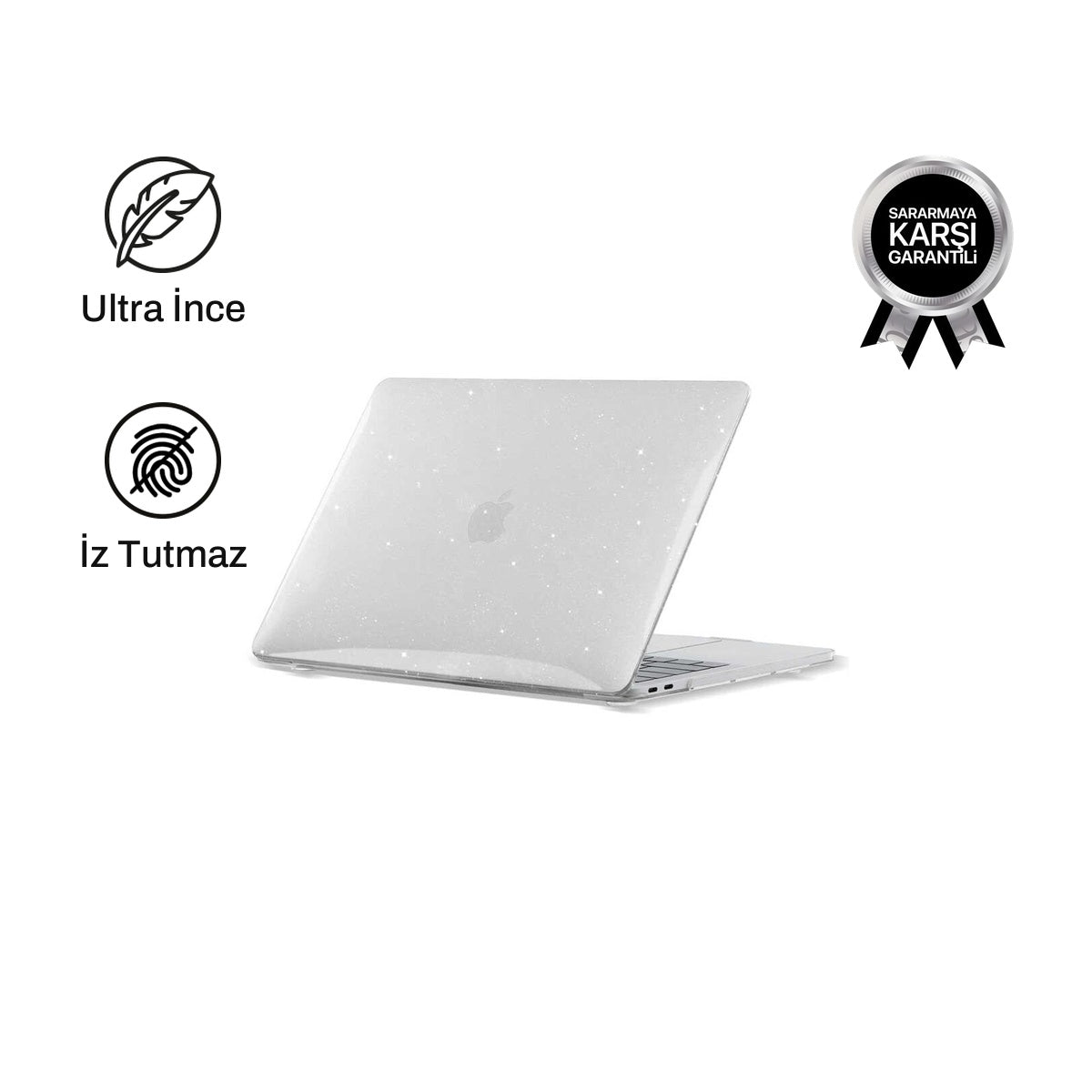 MacBook Pro 14.2'' M1-M2-M3 2021-2023 ile Uyumlu Simli Şeffaf Kılıf | bastcase