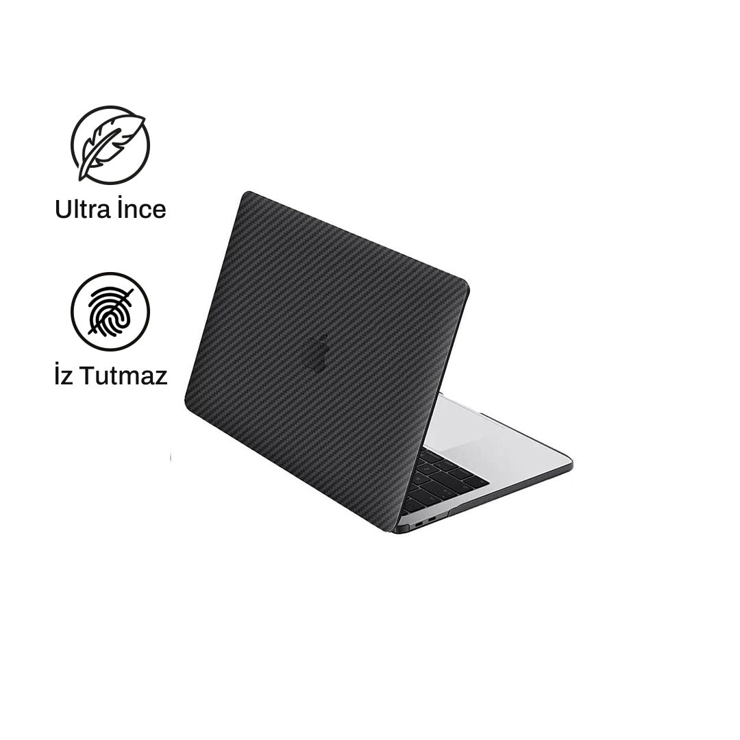 MacBook Pro 16.2" M1-M2-M3 2021-2023 ile Uyumlu Carbon Siyah Kılıf | bastcase