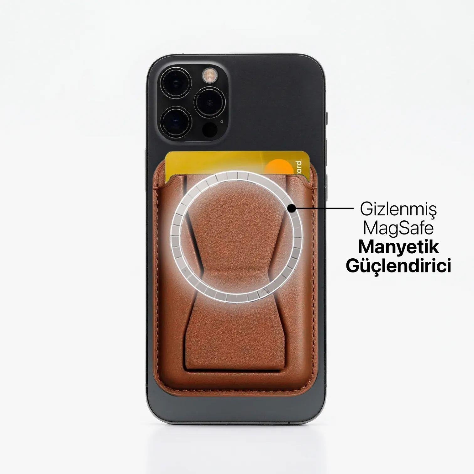 MagSafe Cüzdan & Stand MagSafe Cüzdan & Stand - Karamel | bastcase - Detaylı Ürün Çekimi