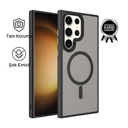 Samsung S23 Ultra ile Uyumlu Mat Bold Telefon Kılıfı