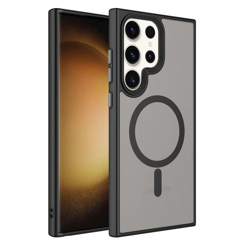 Samsung S23 Ultra Mat Bold Telefon Kılıfı - Siyah | bastcase - Ön Yüzey Görünümü