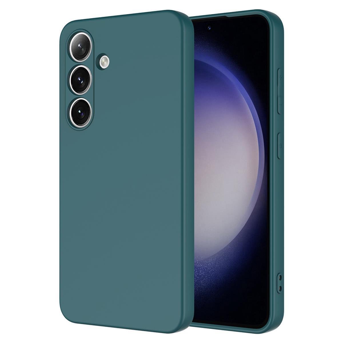Samsung S24 FE Silikon Lansman Telefon Kılıfı - Koyu Yeşil | bastcase - Arka Yüzey Detayı