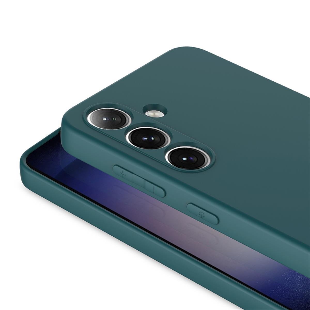 Samsung S24 Silikon Lansman Telefon Kılıfı - Koyu Yeşil | bastcase - Ön Yüzey Görünümü