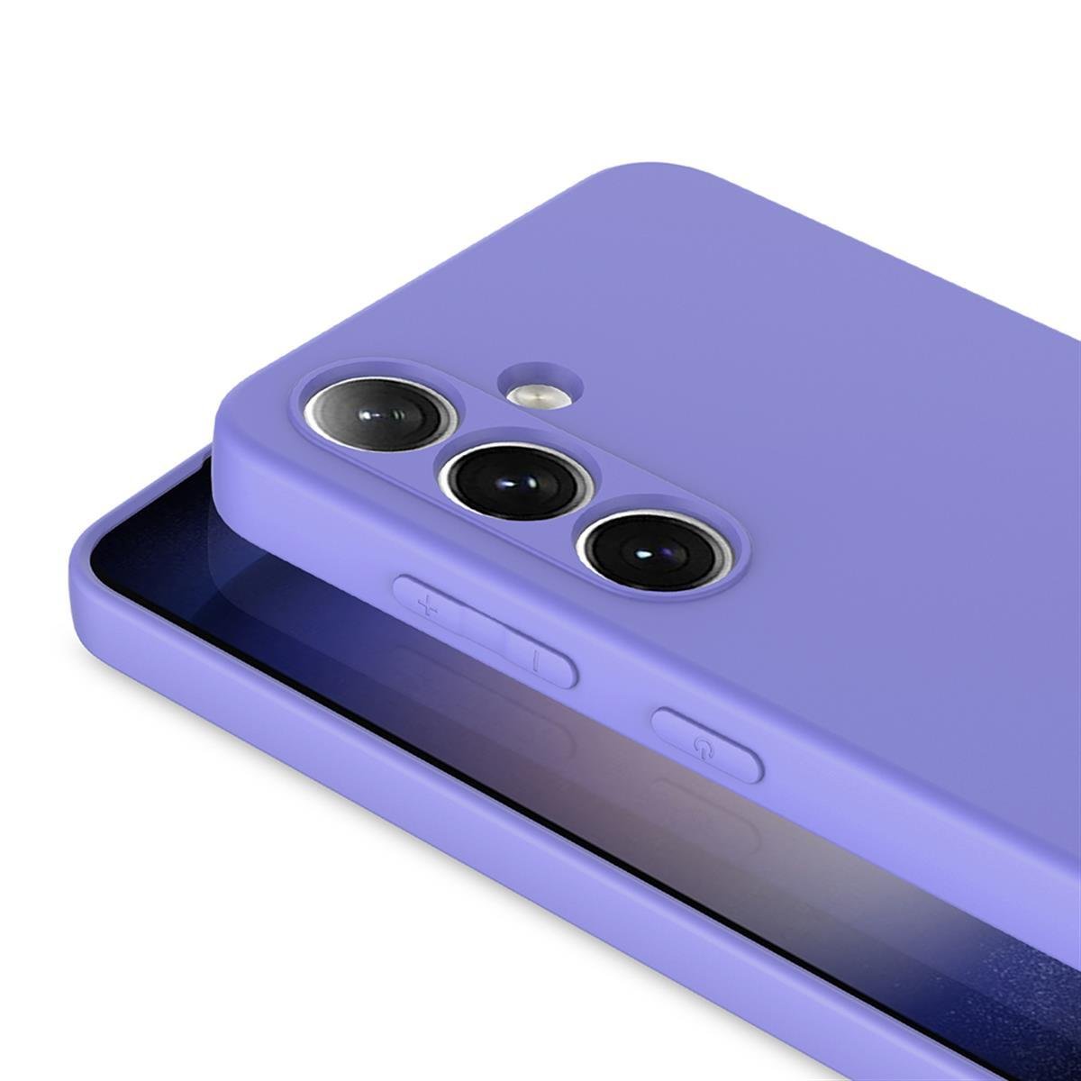 Samsung S24 Silikon Lansman Telefon Kılıfı - Lila | bastcase - Arka Yüzey Detayı