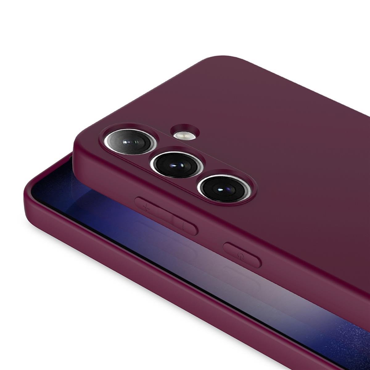 Samsung S24 Silikon Lansman Telefon Kılıfı - Mürdüm | bastcase - Ön Yüzey Görünümü