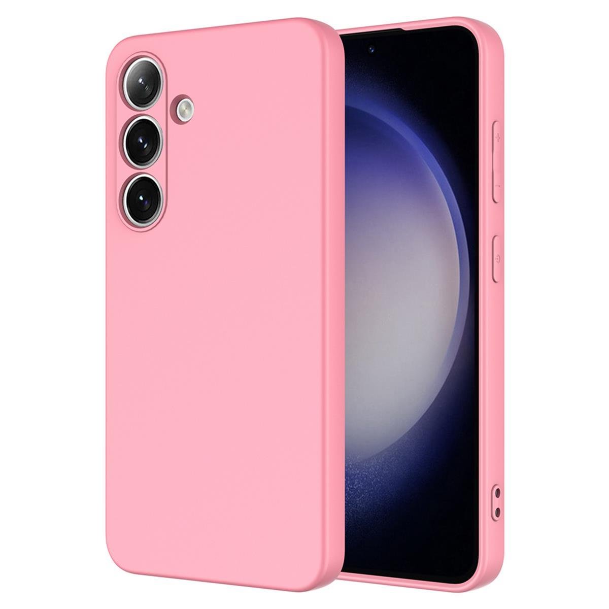 Samsung S24 Silikon Lansman Telefon Kılıfı - Pembe | bastcase - Arka Yüzey Detayı