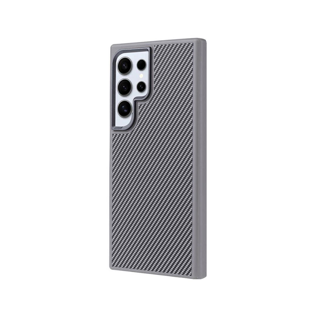 Samsung S24 Ultra Carbon Telefon Kılıfı - Heavy Carbon Gümüş | bastcase - Ön Yüzey Görünümü