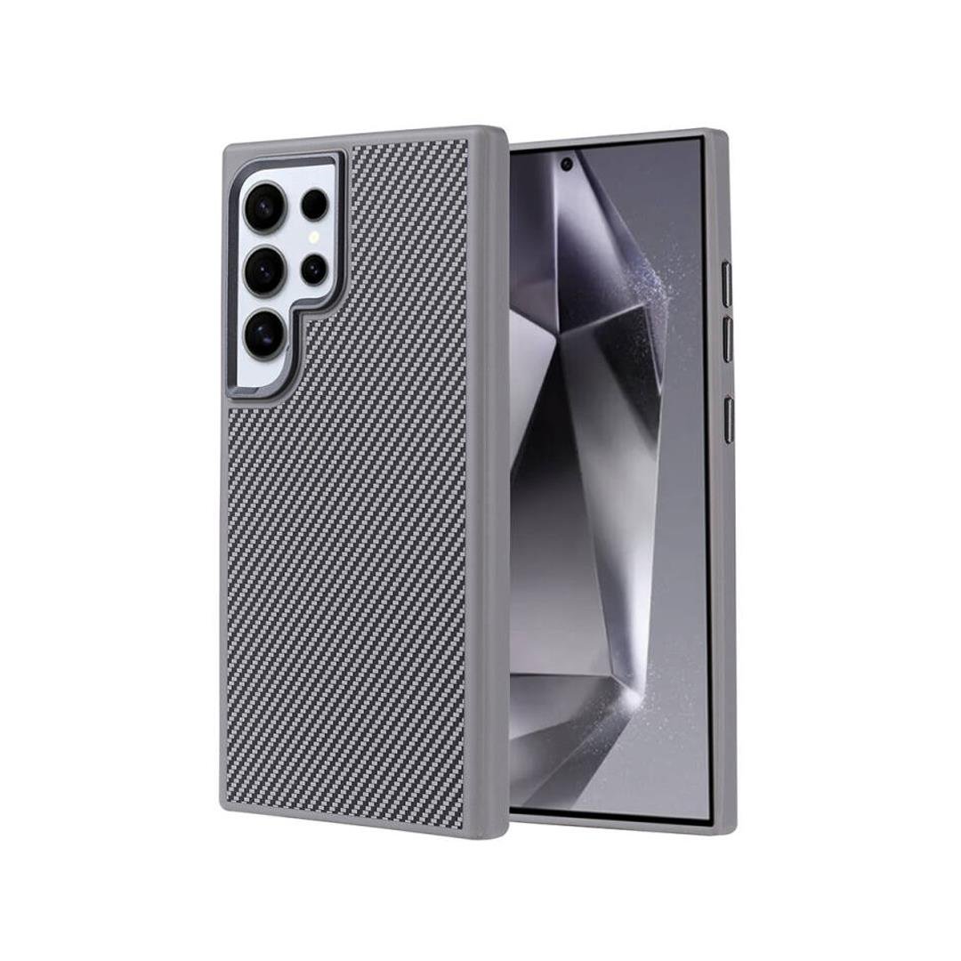 Samsung S24 Ultra Carbon Telefon Kılıfı - Heavy Carbon Gümüş | bastcase - Kamera Koruma Alanı