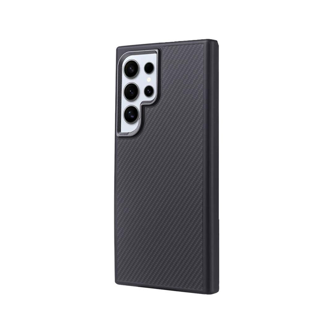 Samsung S24 Ultra Carbon Telefon Kılıfı - Heavy Carbon Siyah | bastcase - Ön Yüzey Görünümü