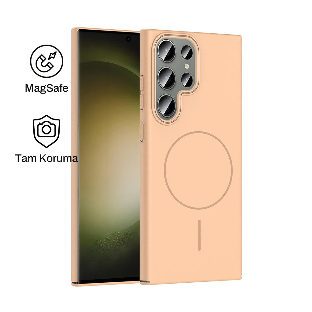 Samsung S24 Ultra Raye Sert Telefon Kılıfı - Desert Titanyum | bastcase - Ön ve Arka Görünüm