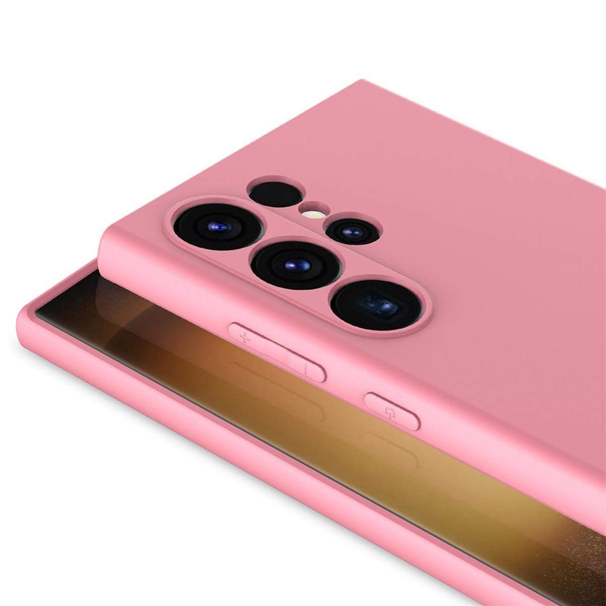 Samsung S24 Ultra Silikon Lansman Telefon Kılıfı - Pembe | bastcase - Ön Yüzey Görünümü