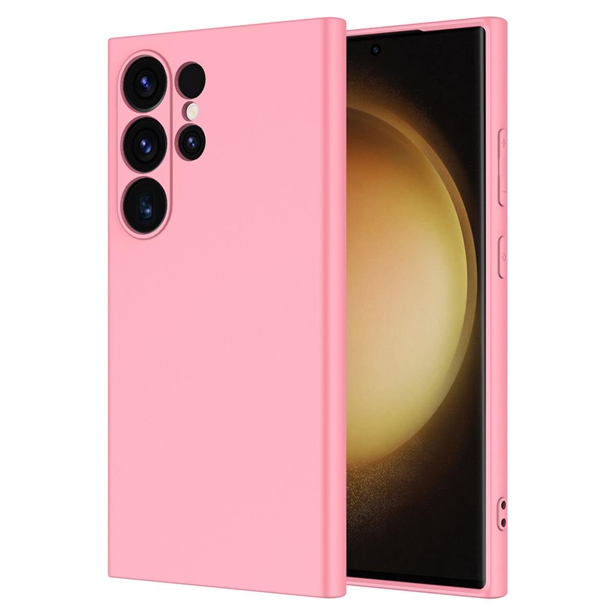 Samsung S24 Ultra Silikon Lansman Telefon Kılıfı - Pembe | bastcase - Arka Yüzey Detayı
