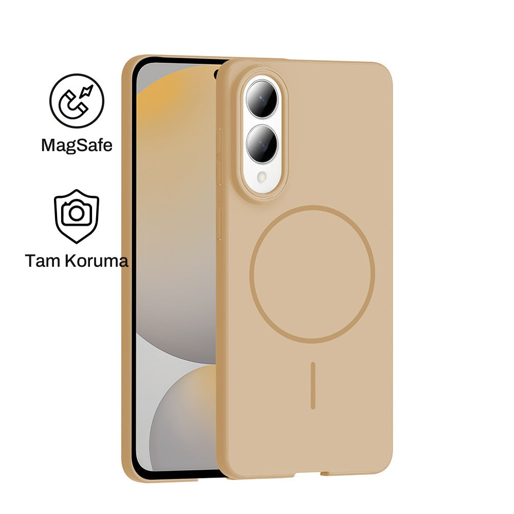 Samsung S25 Edge Raye Sert Telefon Kılıfı - Desert Titanyum | bastcase - Ön ve Arka Görünüm