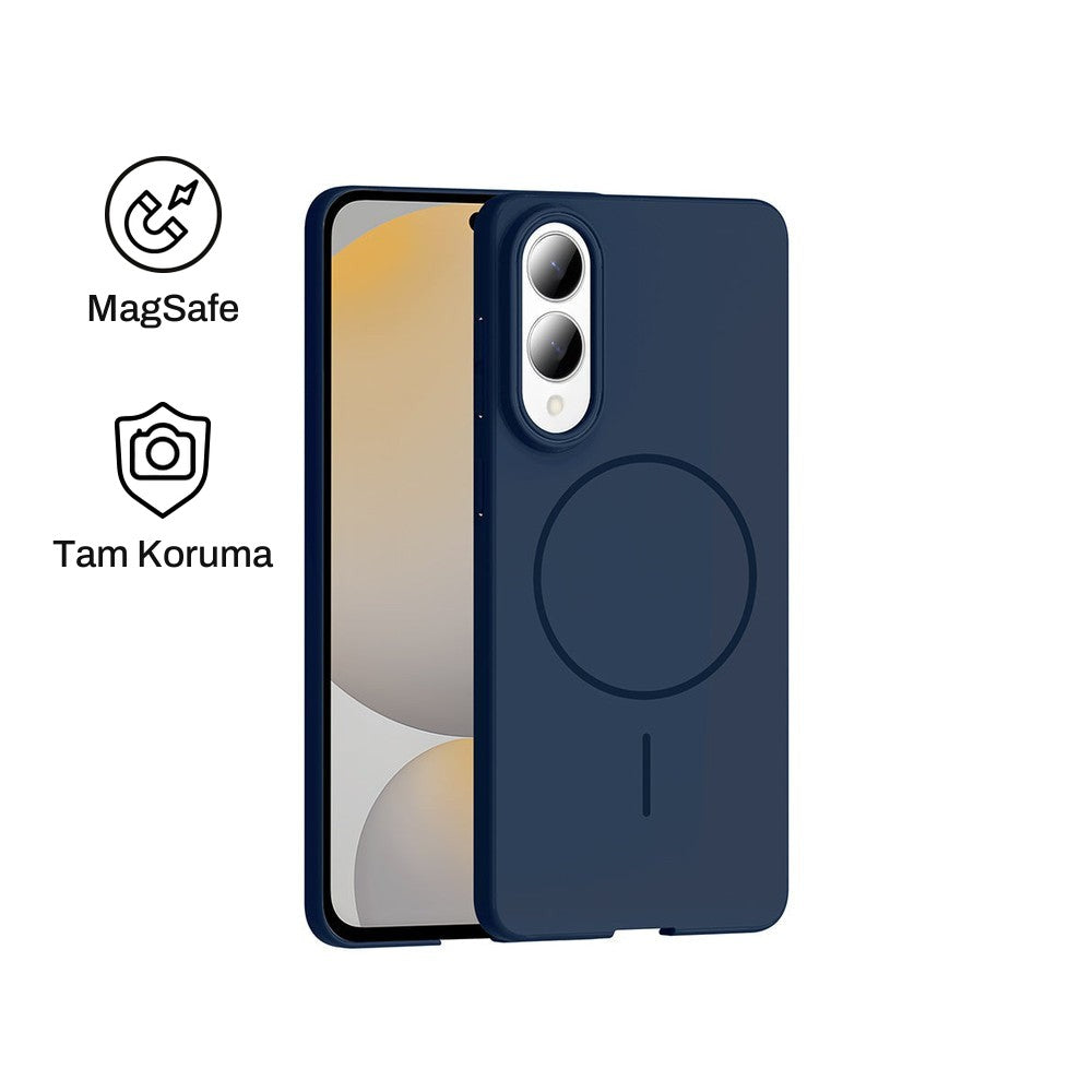 Samsung S25 Edge Raye Sert Telefon Kılıfı - Lacivert | bastcase - Ön ve Arka Görünüm