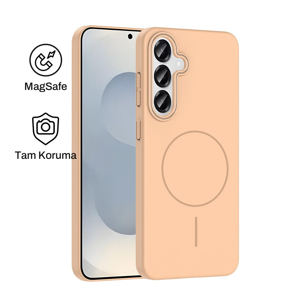 Samsung S25 Plus Raye Sert Telefon Kılıfı - Desert Titanyum | bastcase - Ön ve Arka Görünüm