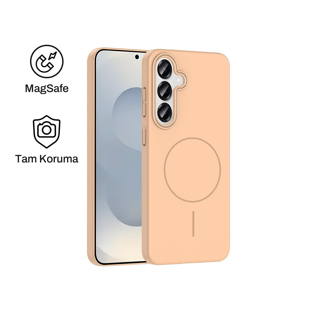 Samsung S25 Raye Sert Telefon Kılıfı - Desert Titanyum | bastcase - Ön ve Arka Görünüm