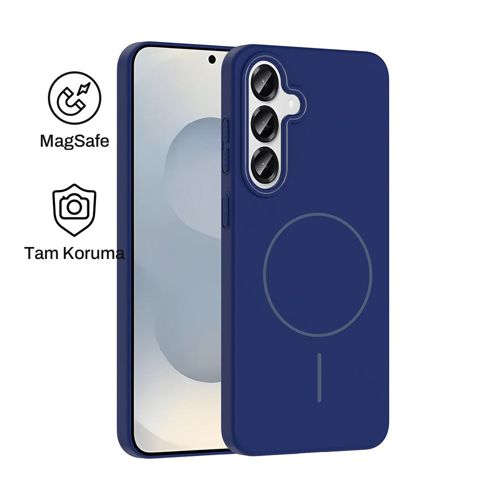 Samsung S25 Raye Sert Telefon Kılıfı - Lacivert | bastcase - Ön ve Arka Görünüm